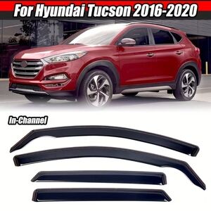 In-Channel Window Rain Guards 2016-21 Hyundai Tucson Smoke Tinted Wind Deflector